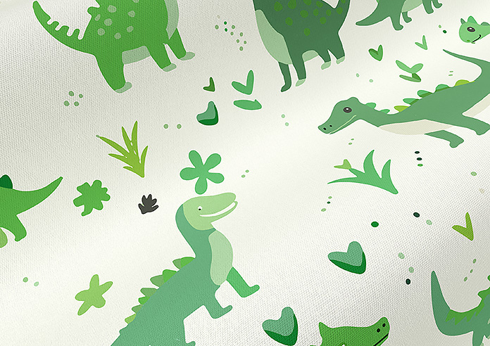 Dino Land, Lush Green - Made to Measure Curtains - Image 4